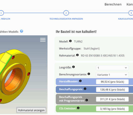 CAD-Kalkulation für Metallbearbeitungen